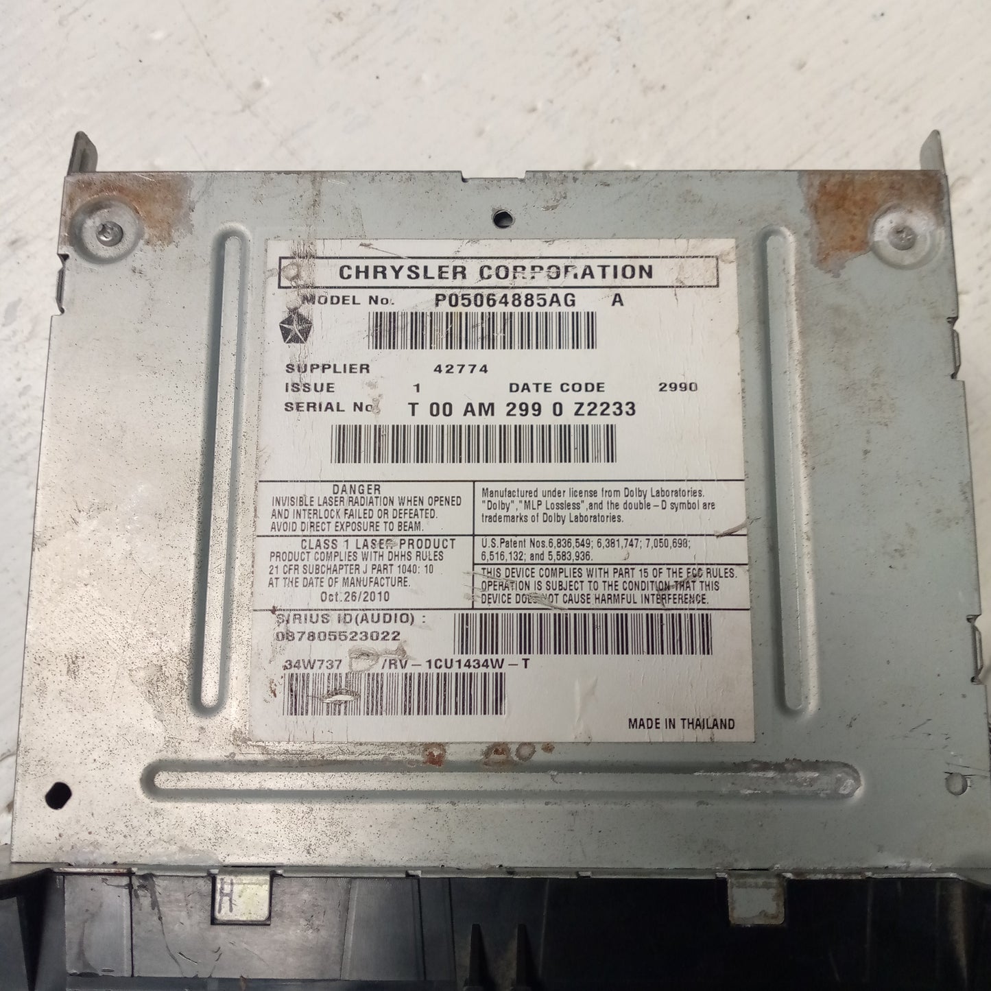 Radio Jeep Grand Cherokee Chrysler 2011 2016