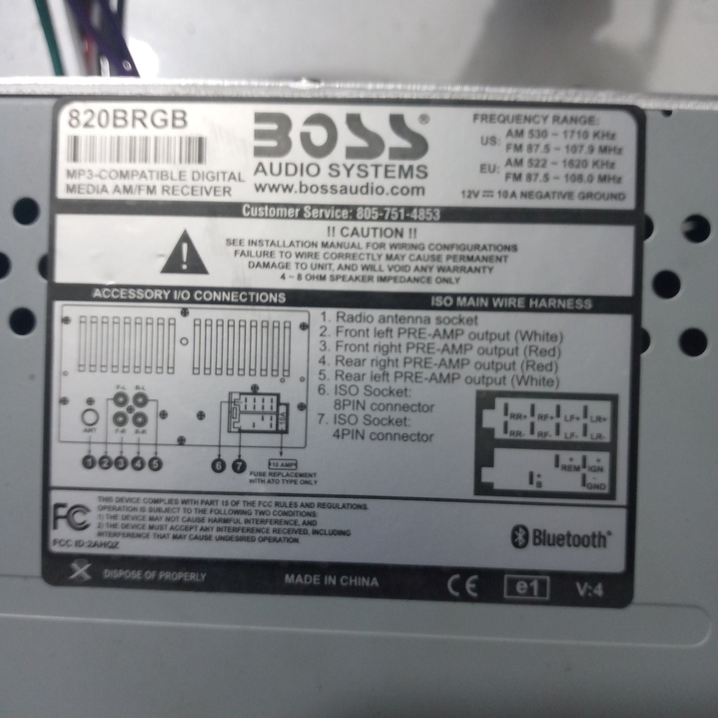 Radio Pantalla BOSS USB Universal 4 Pulgadas